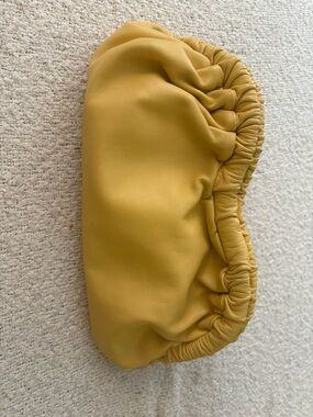 Mansur Gavriel Leather Clutch in Warm Mustard